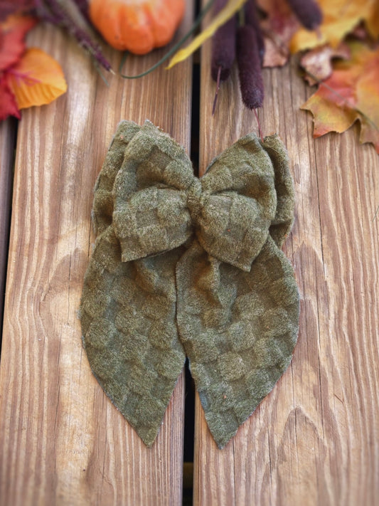 Olive Checkered Jacquard