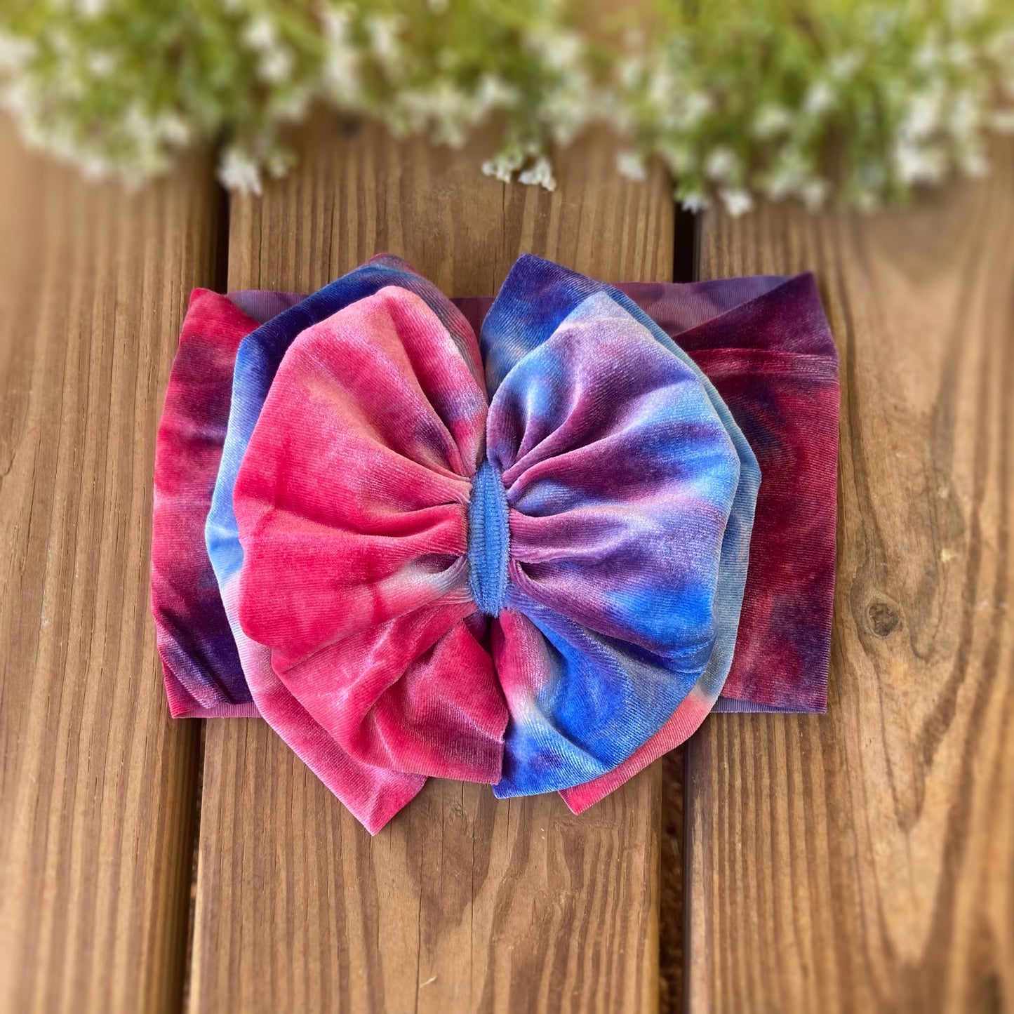 Red & Blue Tie Dye Velvet