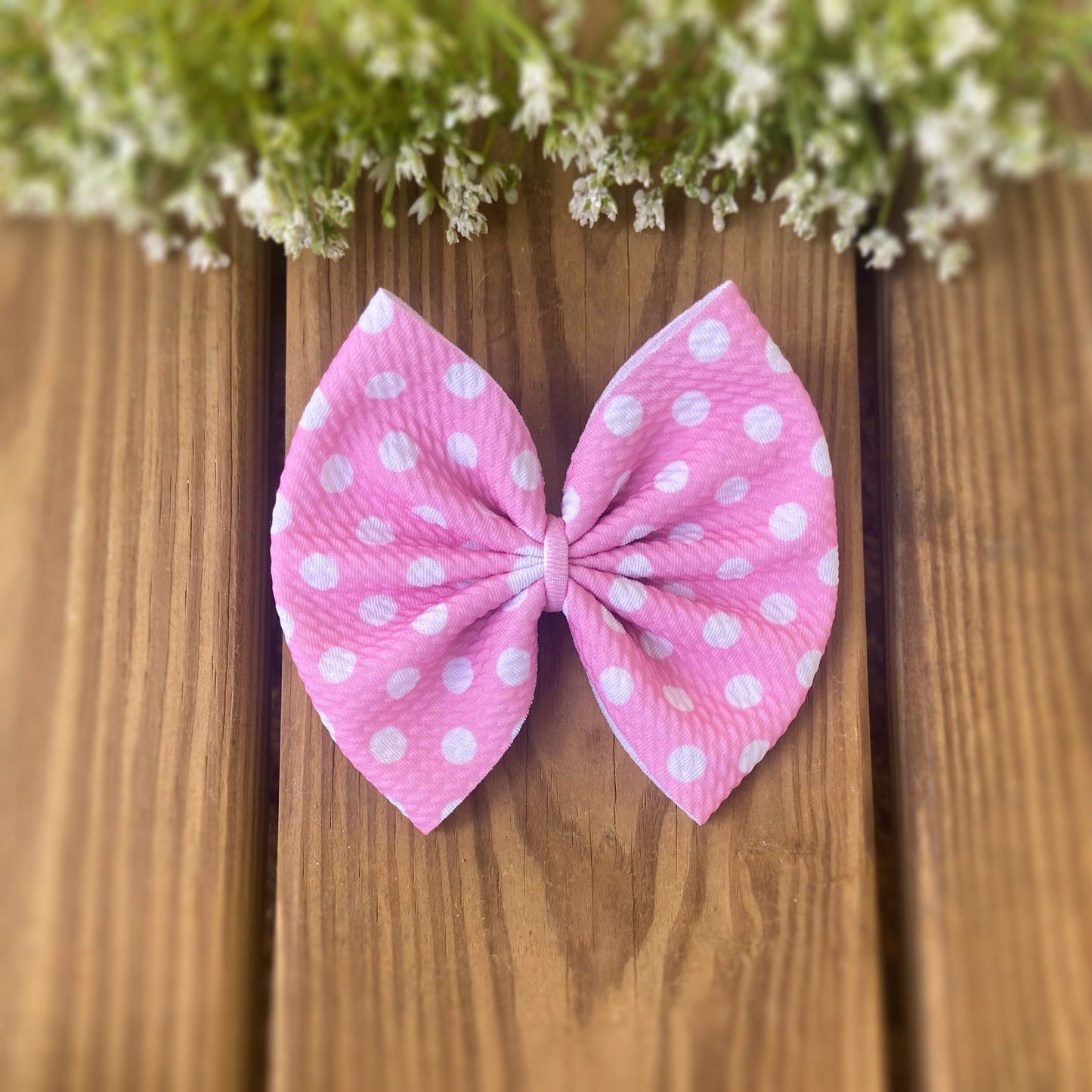 Pink Polka Dots - Big Bow