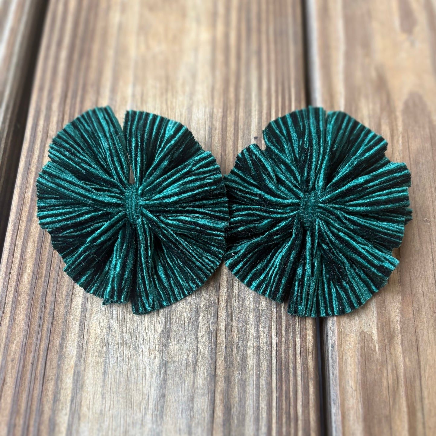 Green Pleated Velvet