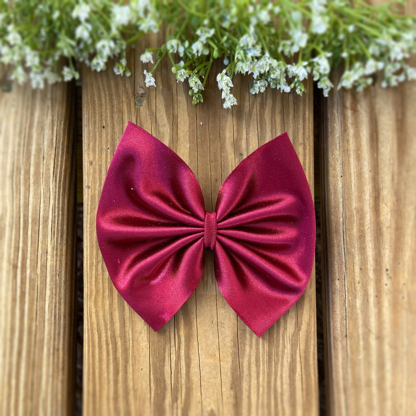 Burgundy Satin - Big Bow